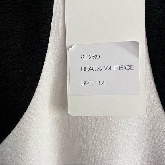 NWT YOANA BARASCHI Black & White Color-block Long Sleeve Dress Size Medium - Picture 8 of 9